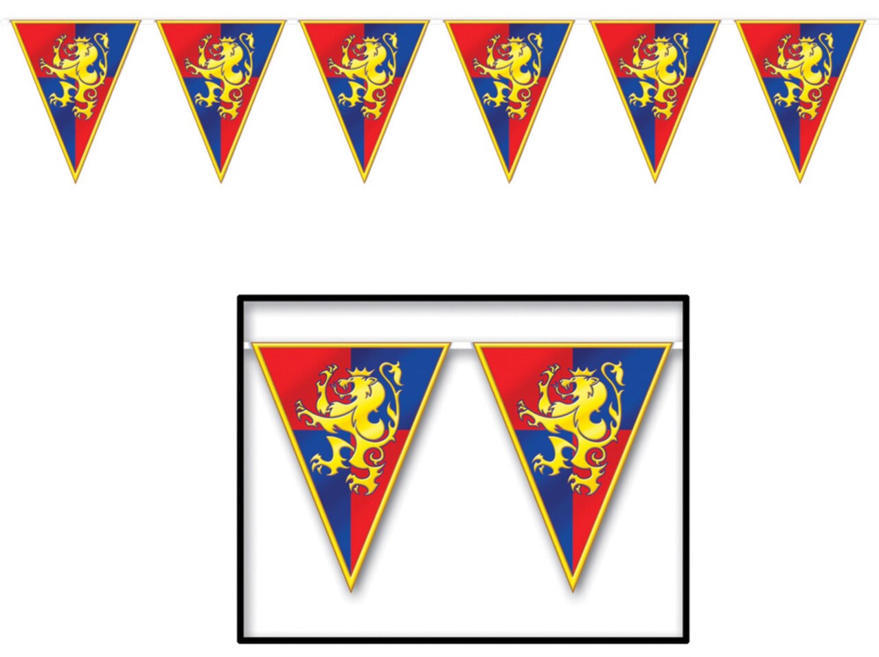 The Costume Center 12' Red and Blue Medieval Hanging Banner Decor